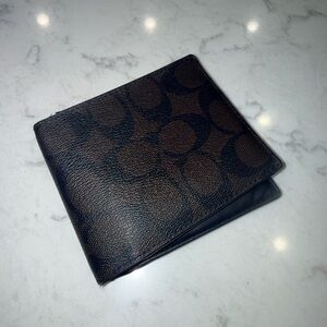 Men's Coach Black and Brown Wallet